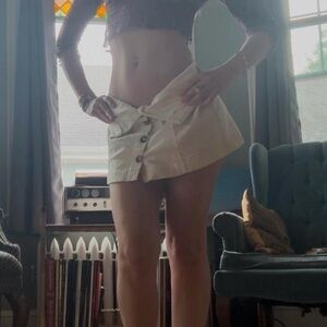 H&M Cream Button-Front Skort